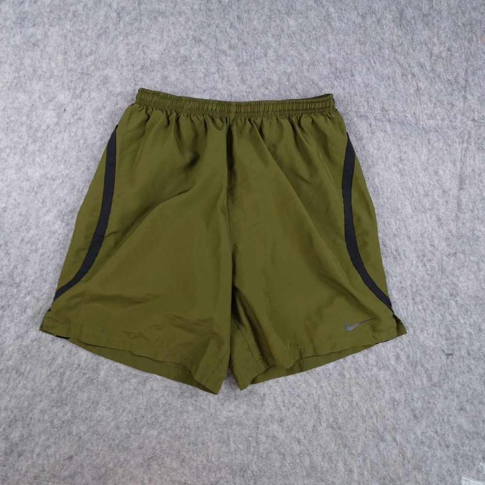 Nike Shorts Mens Medium Green Dri Fit Running Athletic Performance Lined